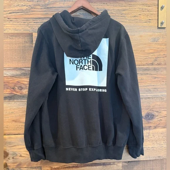 The North Face Men's Cotton Charcoal Black Hoodie - Picture 2 of 6